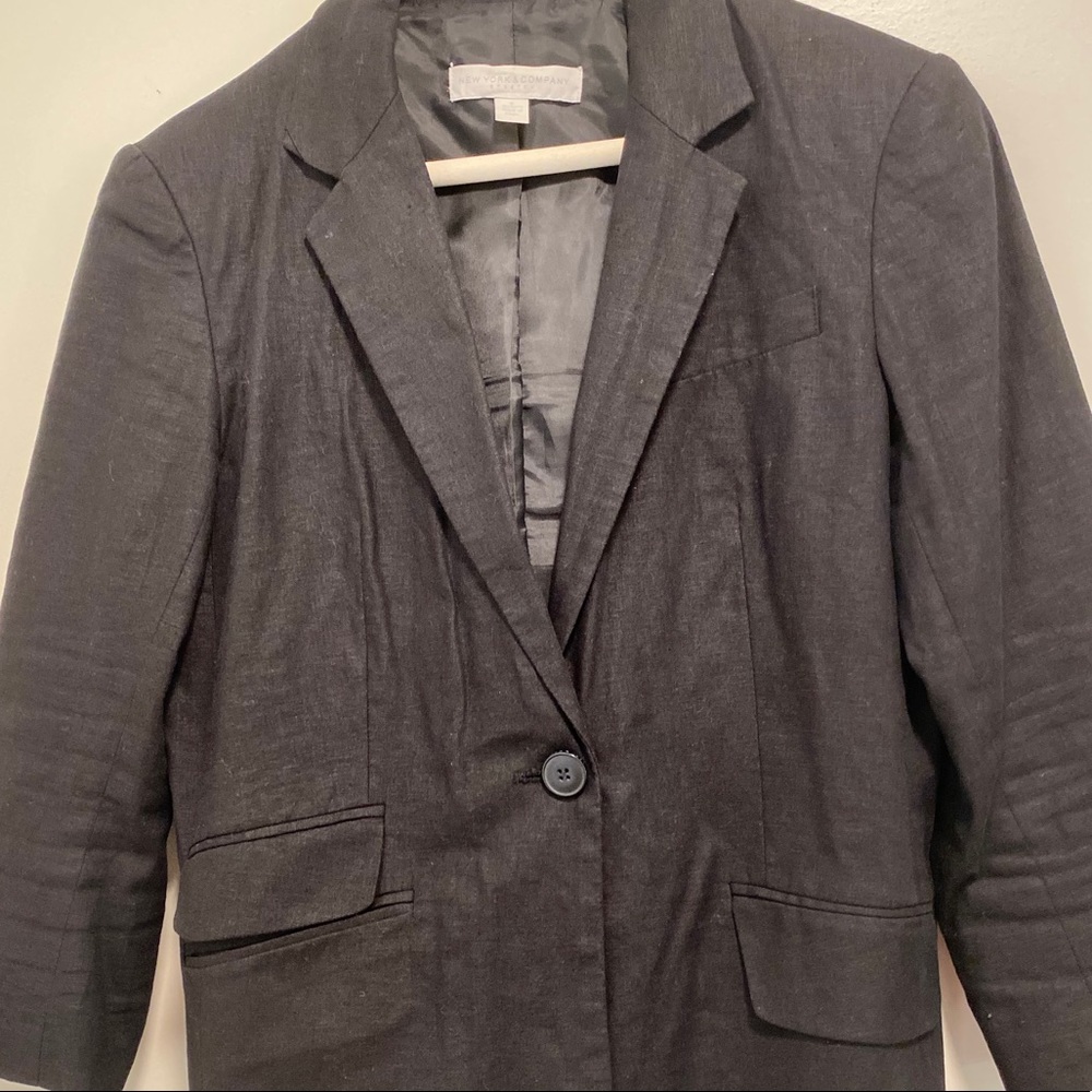NY & Co Black Linen Blazer